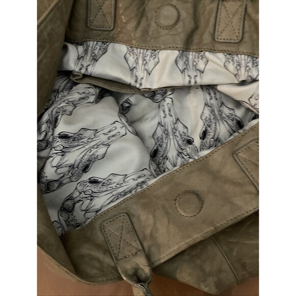 Thomas Wylde Magnet Closure Leather Shoulder Handbag Tote Tan Slouchy Flaws Read - Picture 10 of 16